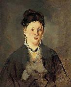 Edouard Manet Full face Portrait of Manets Wife oil painting